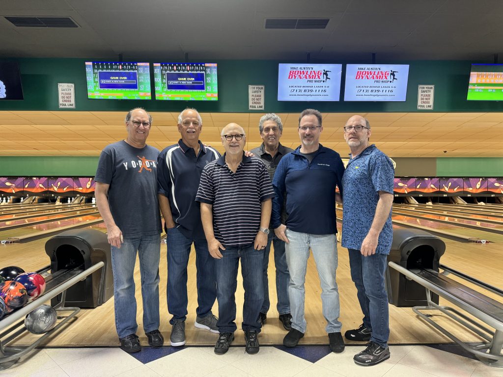 Image of Stuart, a real patient taking CREXONT, with his bowling team.
